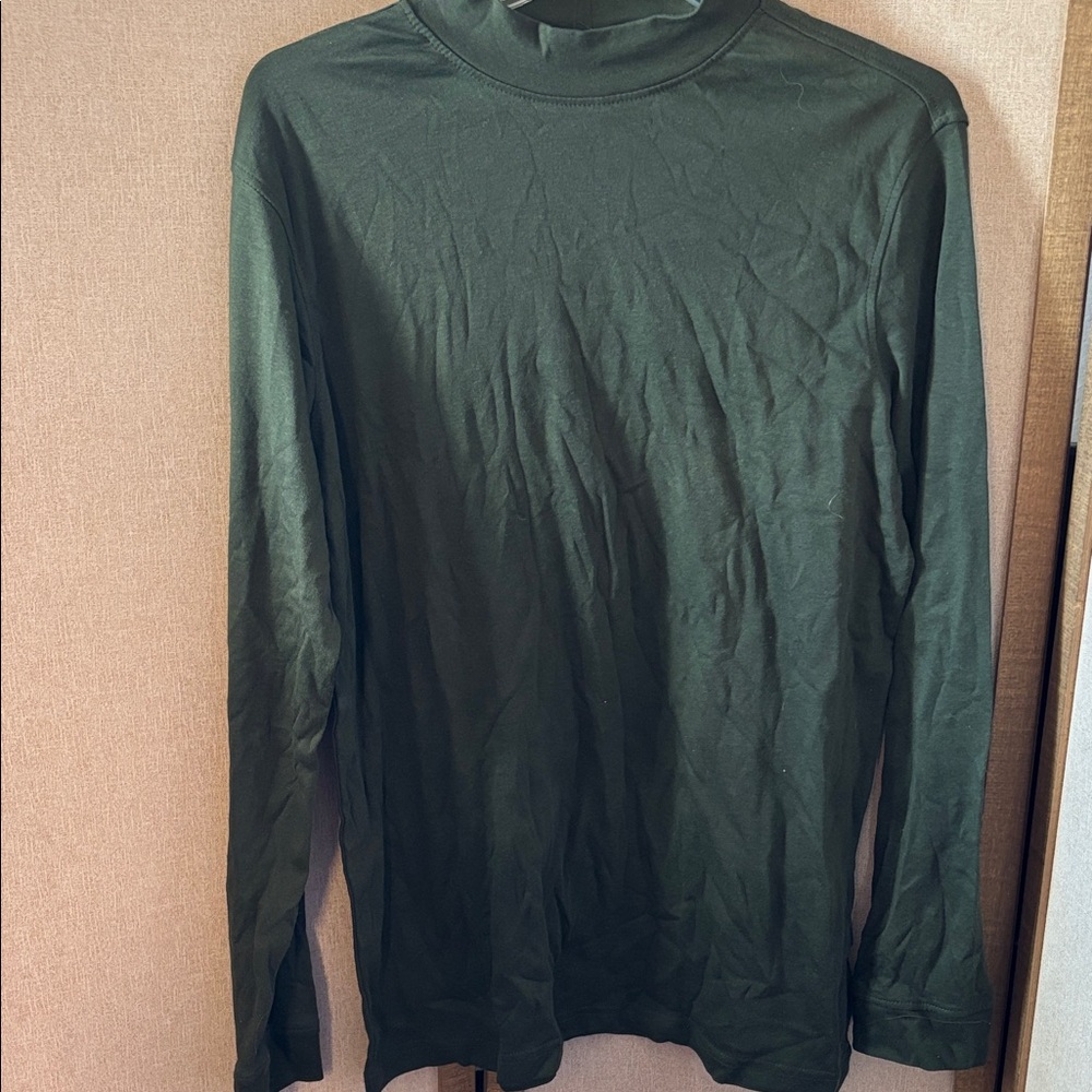 FINAL MARKDOWN MENS Croft & Barrow Forest Green Long Sleeve Shirt large